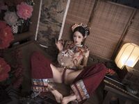 推特女神@鈦合金TiTi之高端頂級攝影系列 滿清服飾