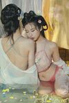 極品雙模網紅美少女火辣出鏡▌雲溪溪x奶桃▌古裝浴池嬉戲 性感肚兜誘人乳暈 濕身誘惑超寫實古代風