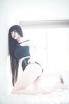 推特極品露臉巨乳蘿莉▌落落Raku ▌真空吊帶黑絲女秘書 陽具跳蛋自慰 超大尺度獻出白虎嫩鮑