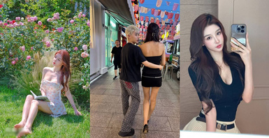 高顏模特身材氣質網紅女神【總在你背後TK】露臉淫亂私拍，女神調教成母狗給黃毛兄弟一起肏3P（1）